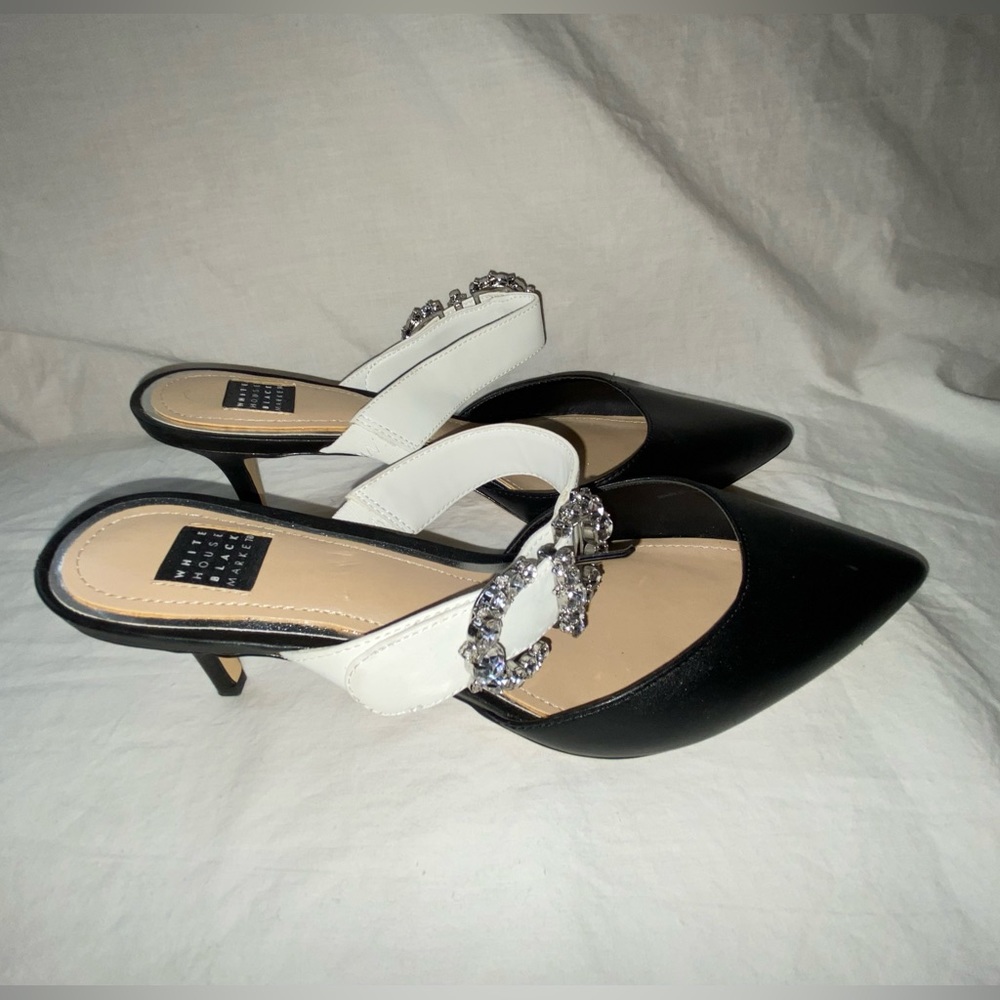 White & black sandals 8.5
